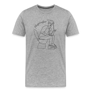 Klugscheisser 5 - T-shirt bio Premium Homme - gris chiné - Devant - Damien (186cm)