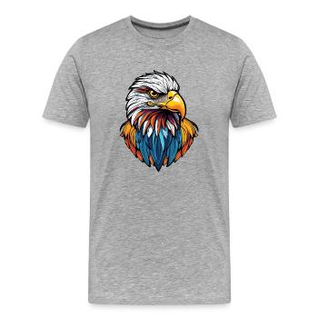 Adlerkopf - Männer Premium Bio T-Shirt - Grau meliert - Vorne - Damien (186cm)