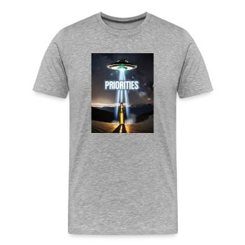 alien entführung bier wortspiel ich will beerlieve - Männer Premium Bio T-Shirt - Grau meliert - Vorne - Damien (186cm)