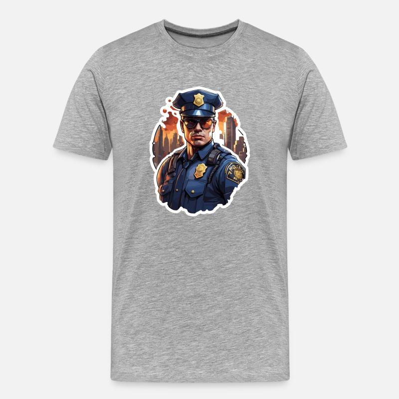 Polizei / Einsatz / Beruf / Job / Einsatzkräfte - Männer Premium Bio T-Shirt - Grau meliert