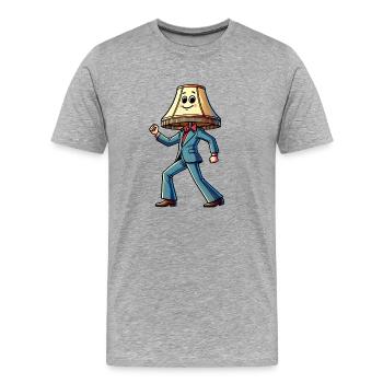 Samstag Nacht Lampe - Männer Premium Bio T-Shirt - Grau meliert - Vorne - Damien (186cm)