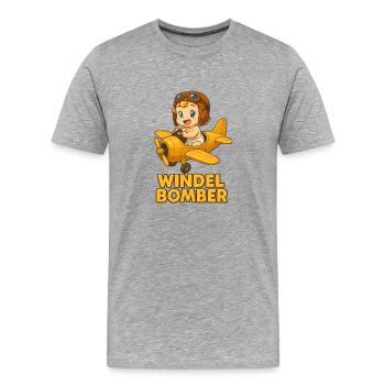 Windel Bomber - Männer Premium Bio T-Shirt - Grau meliert - Vorne - Damien (186cm)