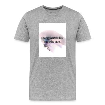 True Vibes - Männer Premium Bio T-Shirt - Grau meliert - Vorne - Damien (186cm)