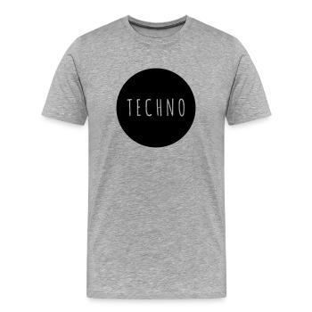 TECHNO - T-shirt bio Premium Homme - gris chiné - Devant - Damien (186cm)