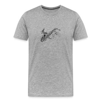 Saxophone - Men's Premium Organic T-Shirt - heather grey - Front - Damien (186cm)