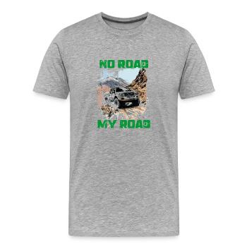 4x4 Pickup Truck No Road Offroad No Road My Road - Männer Premium Bio T-Shirt - Grau meliert - Vorne - Damien (186cm)