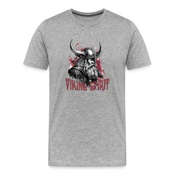 Odin Gott Wikinger Viking Spirit Vikings - Männer Premium Bio T-Shirt - Grau meliert - Vorne - Damien (186cm)