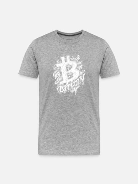 Bitcoin BTC Crypto - Männer Premium Bio T-Shirt - Grau meliert