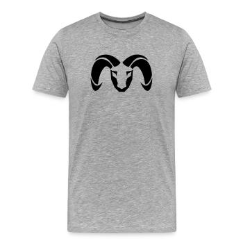 Simple & cool ram mask - Men's Premium Organic T-Shirt - heather grey - Front - Damien (186cm)
