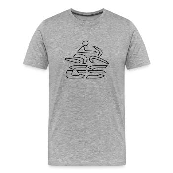Logo GS-Fahrer Nr. 7 | black - Männer Premium Bio T-Shirt - Grau meliert - Vorne - Damien (186cm)