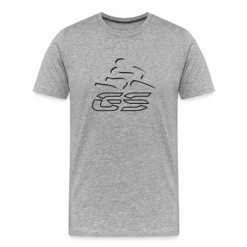 Logo GS-Fahrer Nr. 8 | black - Männer Premium Bio T-Shirt - Grau meliert - Vorne - Damien (186cm)