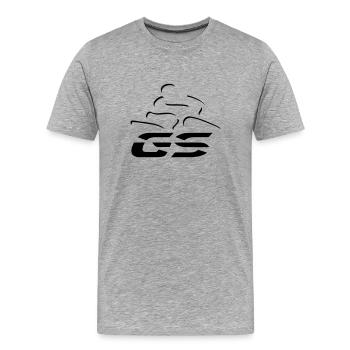 Logo GS-Fahrer Nr. 5 | black - Männer Premium Bio T-Shirt - Grau meliert - Vorne - Damien (186cm)