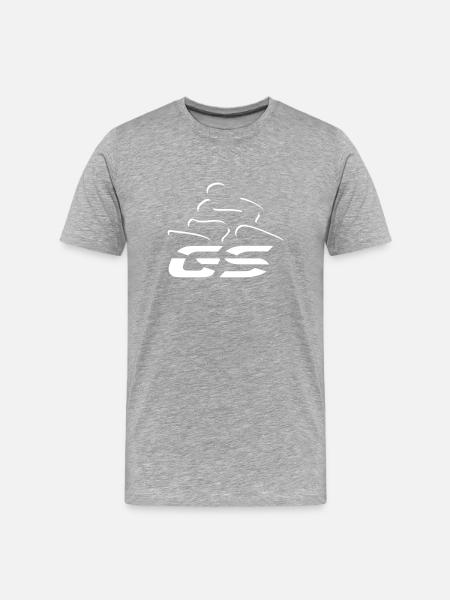 Logo GS driver nr. 5 | Wit - Mannen premium biologisch T-shirt - grijs gemêleerd