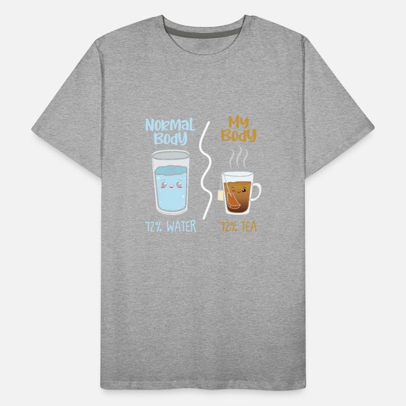 Idée cadeau eau et thé corps normal / mon corps T-shirt bio Premium Homme