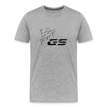 Logo GS-Fahrer Nr. 6 | black - Männer Premium Bio T-Shirt - Grau meliert - Vorne - Damien (186cm)