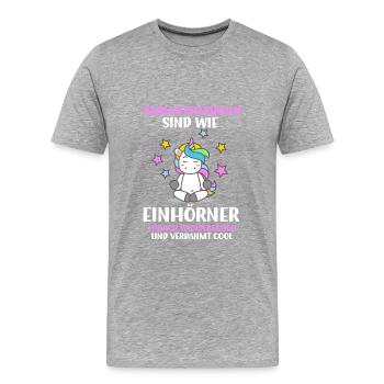Bademeister Rettungsschwimmer Einhorn Spruch Beruf - Männer Premium Bio T-Shirt - Grau meliert - Vorne - Damien (186cm)