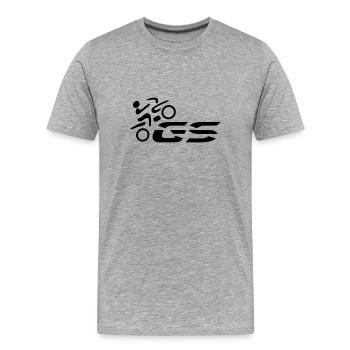 Logo GS-Fahrer Nr. 1 | black - Männer Premium Bio T-Shirt - Grau meliert - Vorne - Damien (186cm)