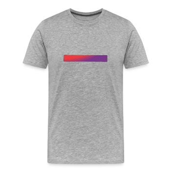 Barres dégradées rouges et violettes - T-shirt bio Premium Homme - gris chiné - Devant - Damien (186cm)