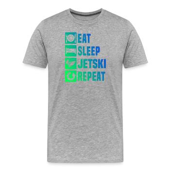 Jetskiing Wassersport Herren Damen Jetski Jetski f - Männer Premium Bio T-Shirt - Grau meliert - Vorne - Damien (186cm)
