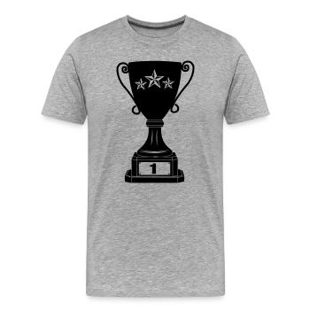 Großer Pokal Nummer 1 - Männer Premium Bio T-Shirt - Grau meliert - Vorne - Damien (186cm)