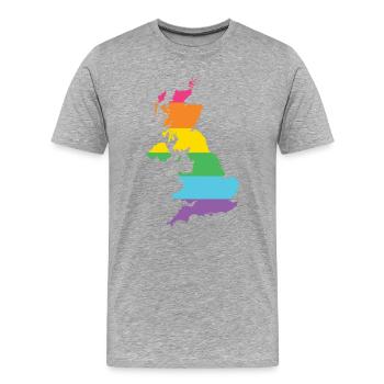 LGBTQ Großbritannien - Männer Premium Bio T-Shirt - Grau meliert - Vorne - Damien (186cm)