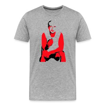 Frère - T-shirt bio Premium Homme - gris chiné - Devant - Damien (186cm)