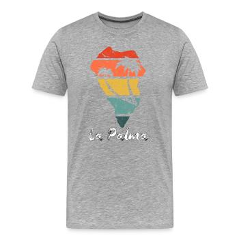 La Palma Umriss Karte Kanaren Urlaub vintage retro - Männer Premium Bio T-Shirt - Grau meliert - Vorne - Damien (186cm)