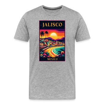 Design de coucher de soleil à Jalisco, au Mexique - T-shirt bio Premium Homme - gris chiné - Devant - Damien (186cm)