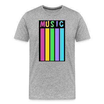 Colored music columns inspired by retro design - Men's Premium Organic T-Shirt - heather grey - Front - Damien (186cm)
