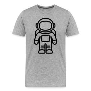 Astronaut - Männer Premium Bio T-Shirt - Grau meliert - Vorne - Damien (186cm)