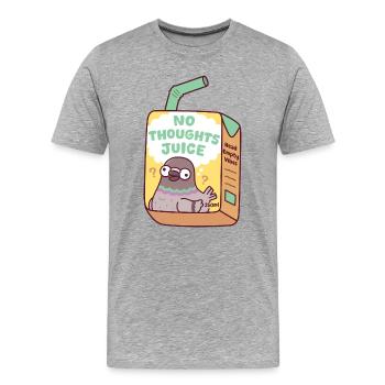 Drôle de Pigeon Idiot Boîte de jus sans pensées - T-shirt bio Premium Homme - gris chiné - Devant - Damien (186cm)