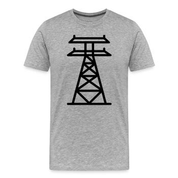 poteau électrique - T-shirt bio Premium Homme - gris chiné - Devant - Damien (186cm)