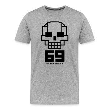 Skull69 - T-shirt bio Premium Homme - gris chiné - Devant - Damien (186cm)