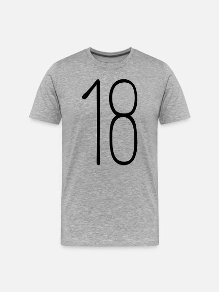 18 - Männer Premium Bio T-Shirt - Grau meliert