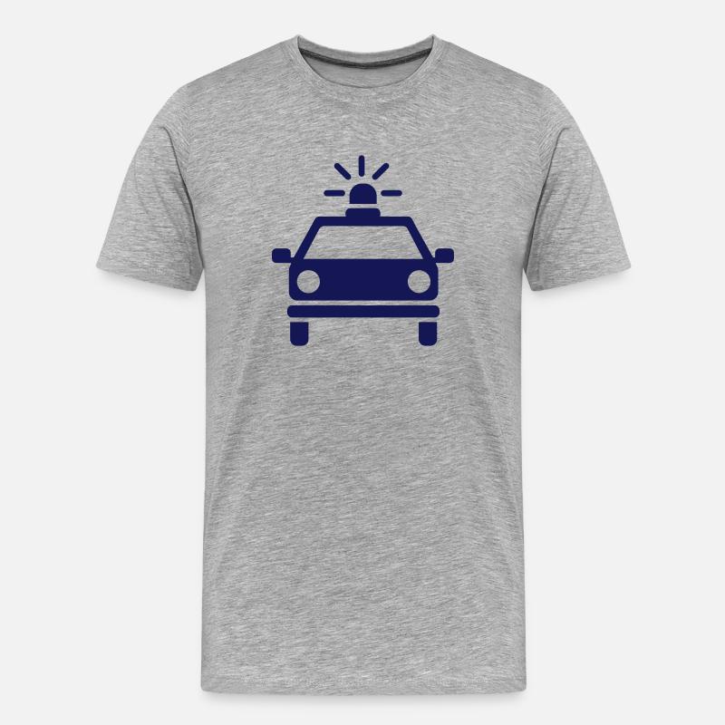Polizei - Männer Premium Bio T-Shirt - Grau meliert