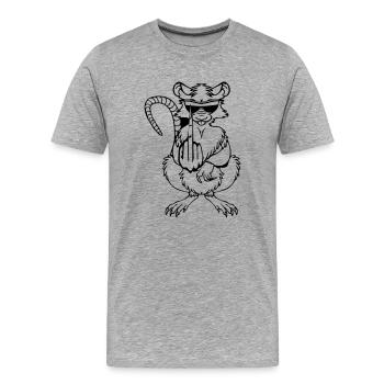 Doigts puants de rat Doigts frais de lunettes de s - T-shirt bio Premium Homme - gris chiné - Devant - Damien (186cm)