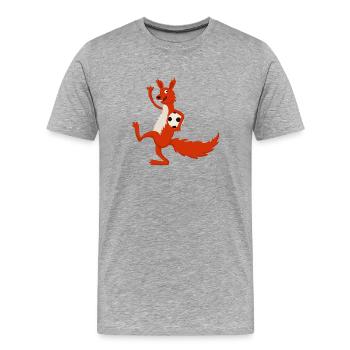 Eichhörnchen Fussball - Männer Premium Bio T-Shirt - Grau meliert - Vorne - Damien (186cm)