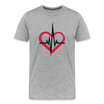 heart stethoscope listen heartbeat pulse doctor - Men's Premium Organic T-Shirt - heather grey - Front - Damien (186cm)