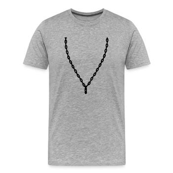 halskette schmuck halsband aufhaengen kette schoen - Männer Premium Bio T-Shirt - Grau meliert - Vorne - Damien (186cm)