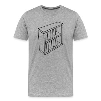 Bookcase Clipart Design - Men's Premium Organic T-Shirt - heather grey - Front - Damien (186cm)