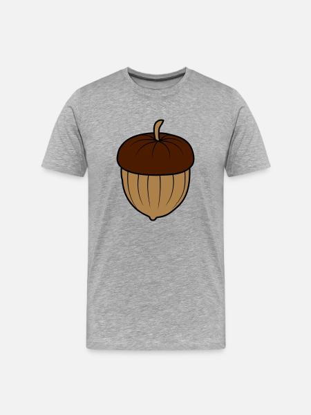 Eichel Nuss Design - Männer Premium Bio T-Shirt - Grau meliert