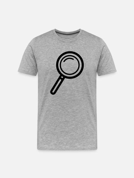 Magnifier Icon - Men's Premium Organic T-Shirt - heather grey