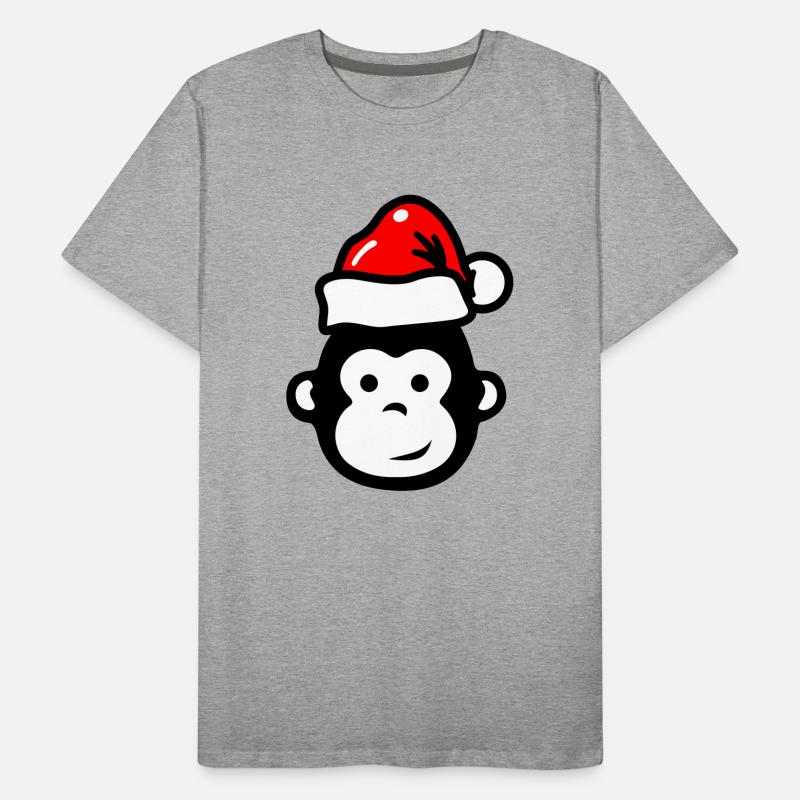 Monkey Christmas Xmas Comic Maglietta ecologica premium da uomo