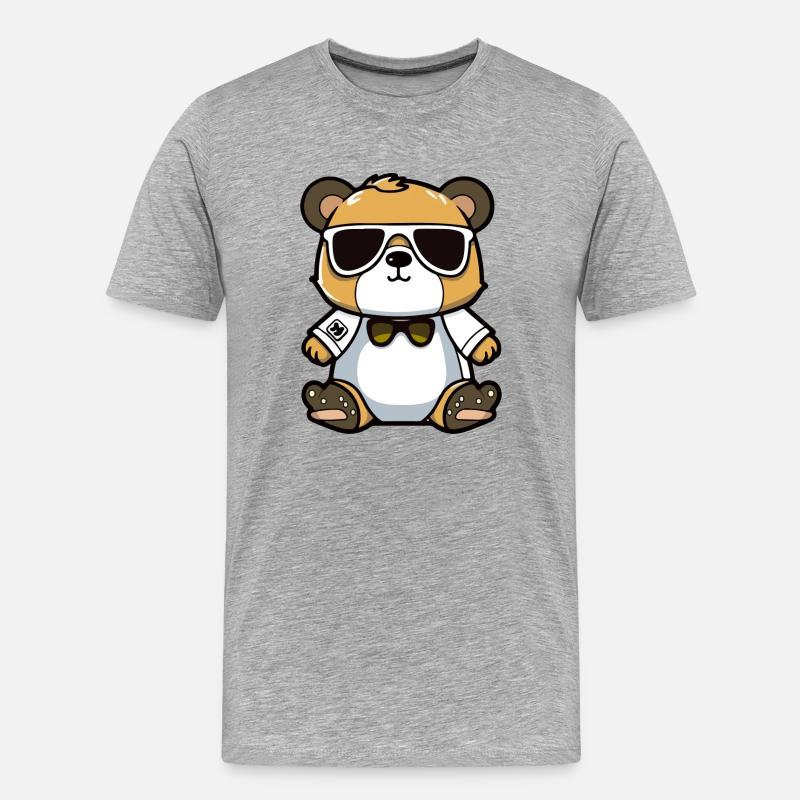 Eric der Bär - Männer Premium Bio T-Shirt - Grau meliert