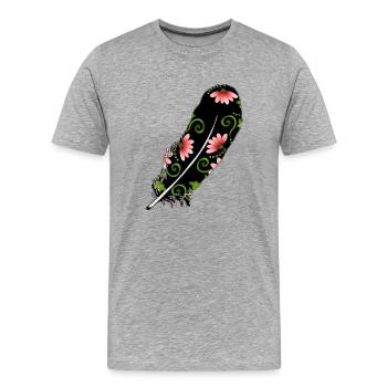 Feather - Men's Premium Organic T-Shirt - heather grey - Front - Damien (186cm)