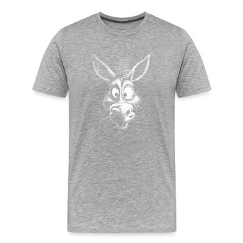 Lustiger Esel | T Shirt - Männer Premium Bio T-Shirt - Grau meliert - Vorne - Damien (186cm)