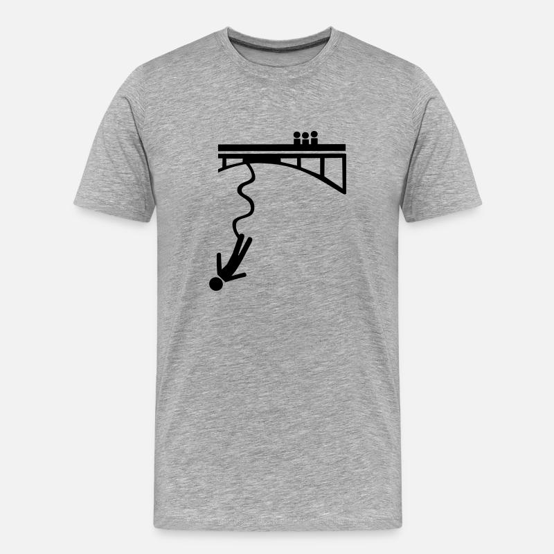 Bungee jumping - Männer Premium Bio T-Shirt - Grau meliert
