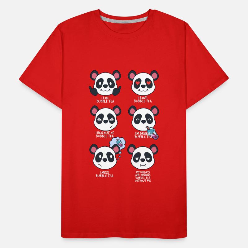 Panda and Bubble Tea Men's Premium Organic T-Shirt