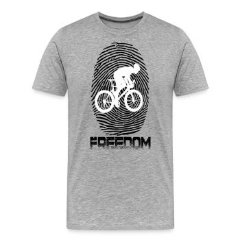 Vélo VTT - T-shirt bio Premium Homme - gris chiné - Devant - Damien (186cm)