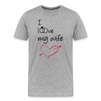J’aime ma femme Cadeau Mariage Mariage - T-shirt bio Premium Homme - gris chiné - Devant - Damien (186cm)